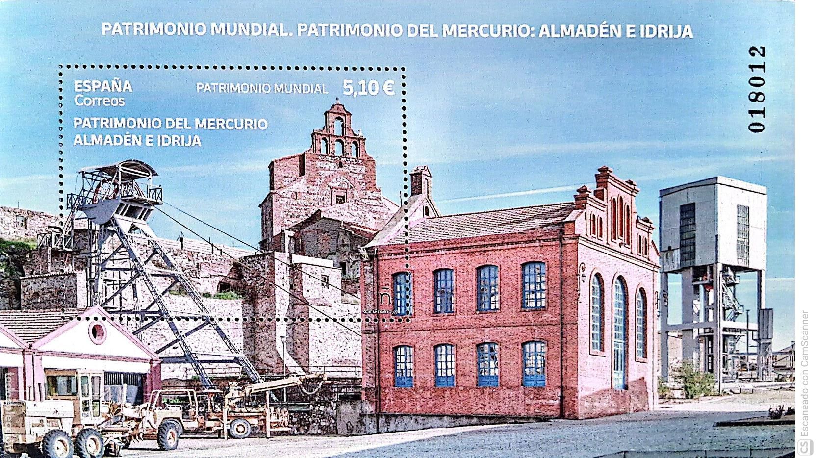 Sellos: Espa&ntilde;a. 5613 HB Patrimonio Mundial. Patrimonio del Mercurio Almad&eacute;n e Idrija. 2022. Sellos nuevos y