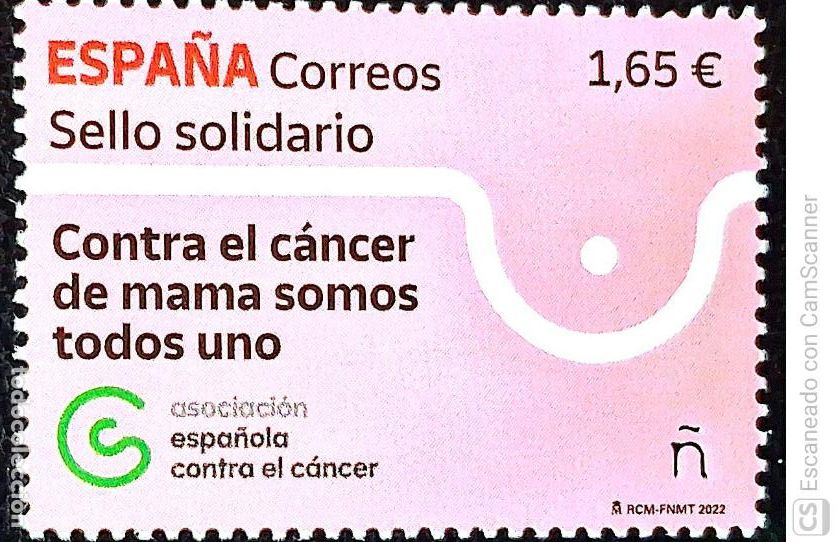 Sellos: Espa&ntilde;a. 5614 Sello solidario. Contra el c&aacute;ncer de mama. 2022. Sellos nuevos y numeraci&oacute;n Edifil.