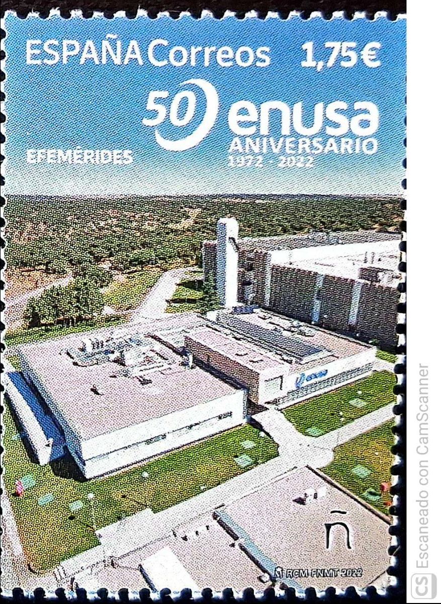 Sellos: Espa&ntilde;a. 5619 Efem&eacute;rides. 50 A&ntilde;os ENUSA. 2022. Sellos nuevos y numeraci&oacute;n Edifil.