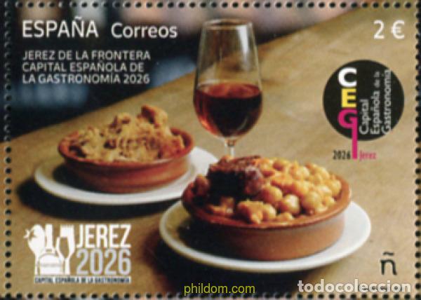 Sellos: 781297 MNH ESPA&Ntilde;A 2026 CAPITAL ESPA&ntilde;OLA DE LA GASTRONOM&iacute;A 2026. JEREZ DE LA FRONTERA (C&aacute;DIZ).