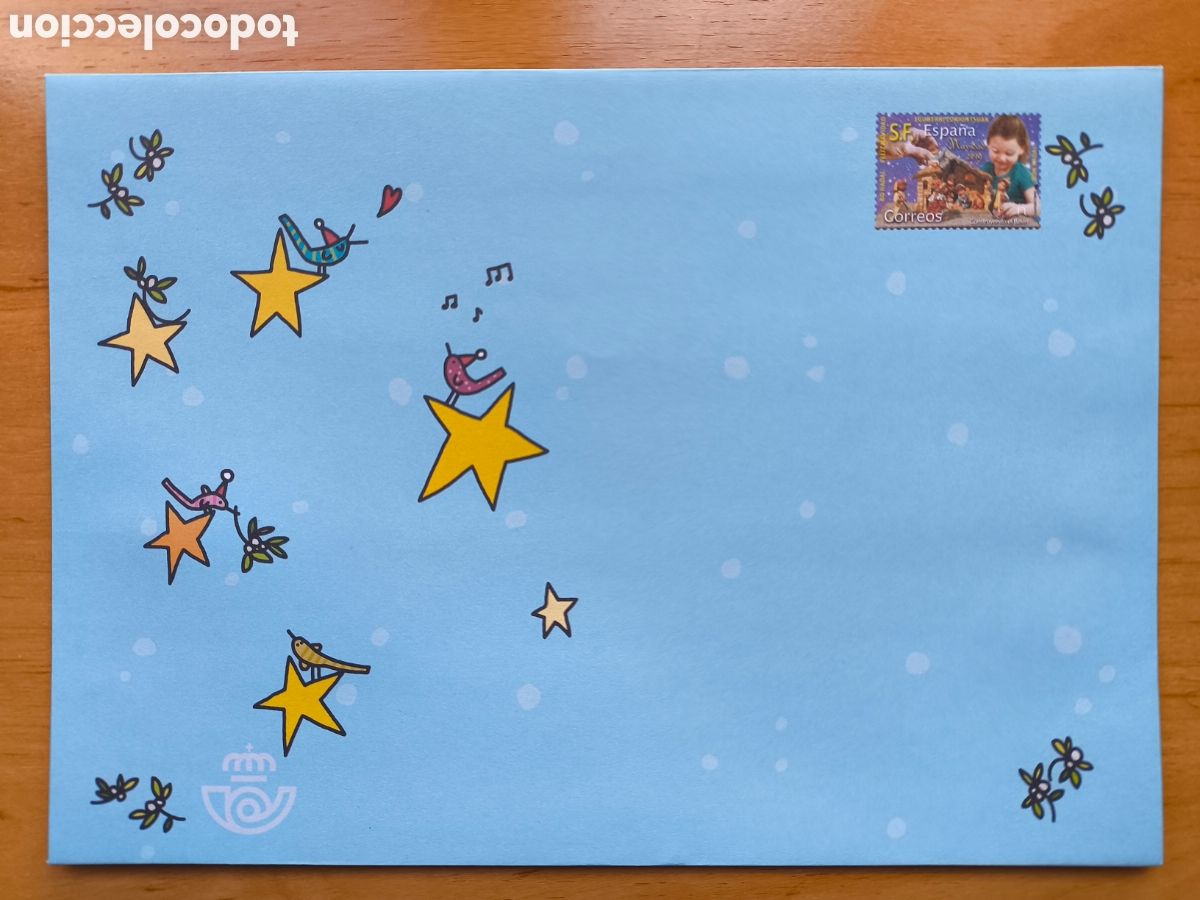 Sellos: Sobre Entero postal del servicio filat&eacute;lico con sello Navidad