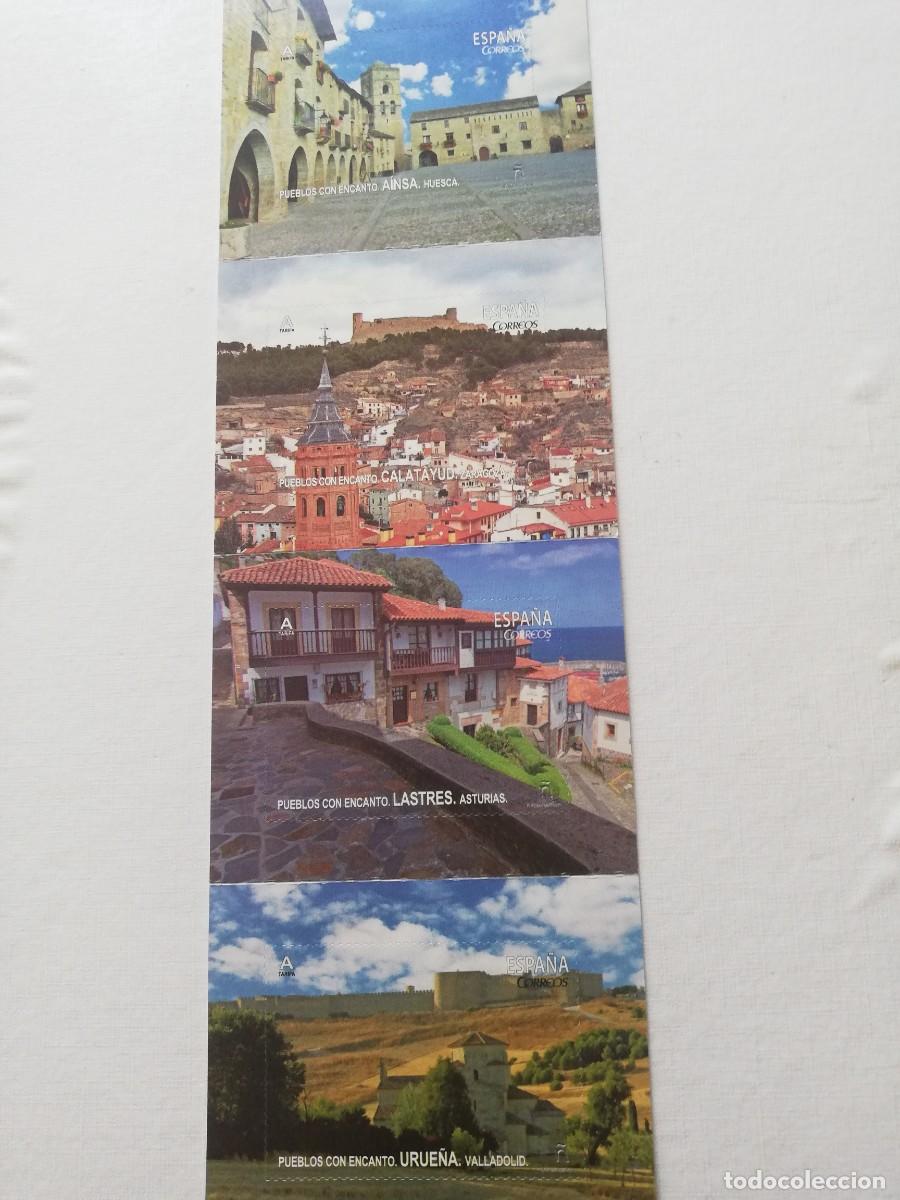 Sellos: POSTALES DISTINTAS (4) del servicio de correos Tarifa A serie Pueblos con encanto
