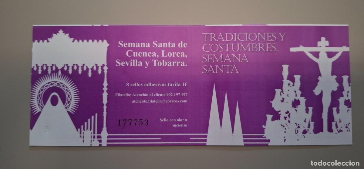 Sellos: SEMANA SANTA CUENCA, LORCA, SEVILLA, TOBARA - CARNET CON 8 SELLOS - EDIFIL 5037C, ESPA&Ntilde;A ..A3817C