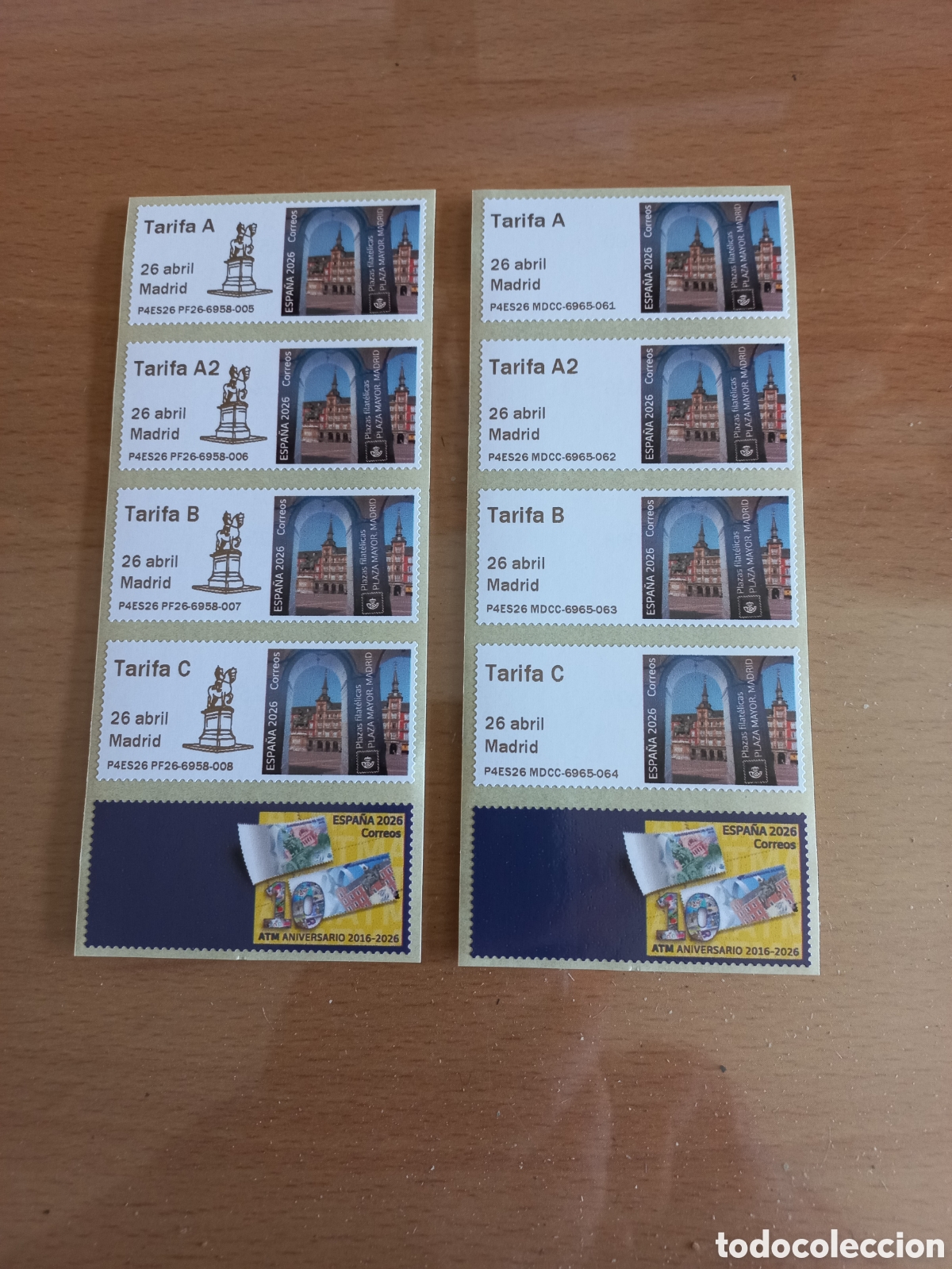 Sellos: ATMS 2 TIRAS 4 TARIFAS PLAZA MAYOR CON LOGO Y SIN LOGO MAS VI&Ntilde;ETA.