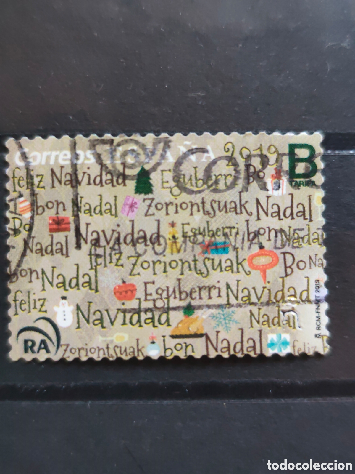 Selos: ESPA&Ntilde;A 5354 a&ntilde;o 2019 Navidad Tarifa B Usado
