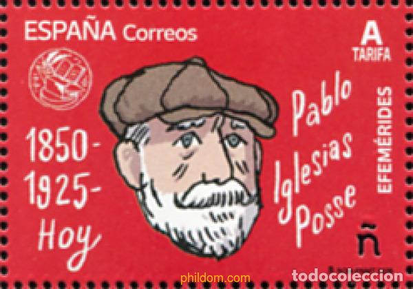 Sellos: 777304 MNH ESPA&Ntilde;A 2026 EFEM&eacute;RIDES. PABLO IGLESIAS POSSE, 1850-1925.