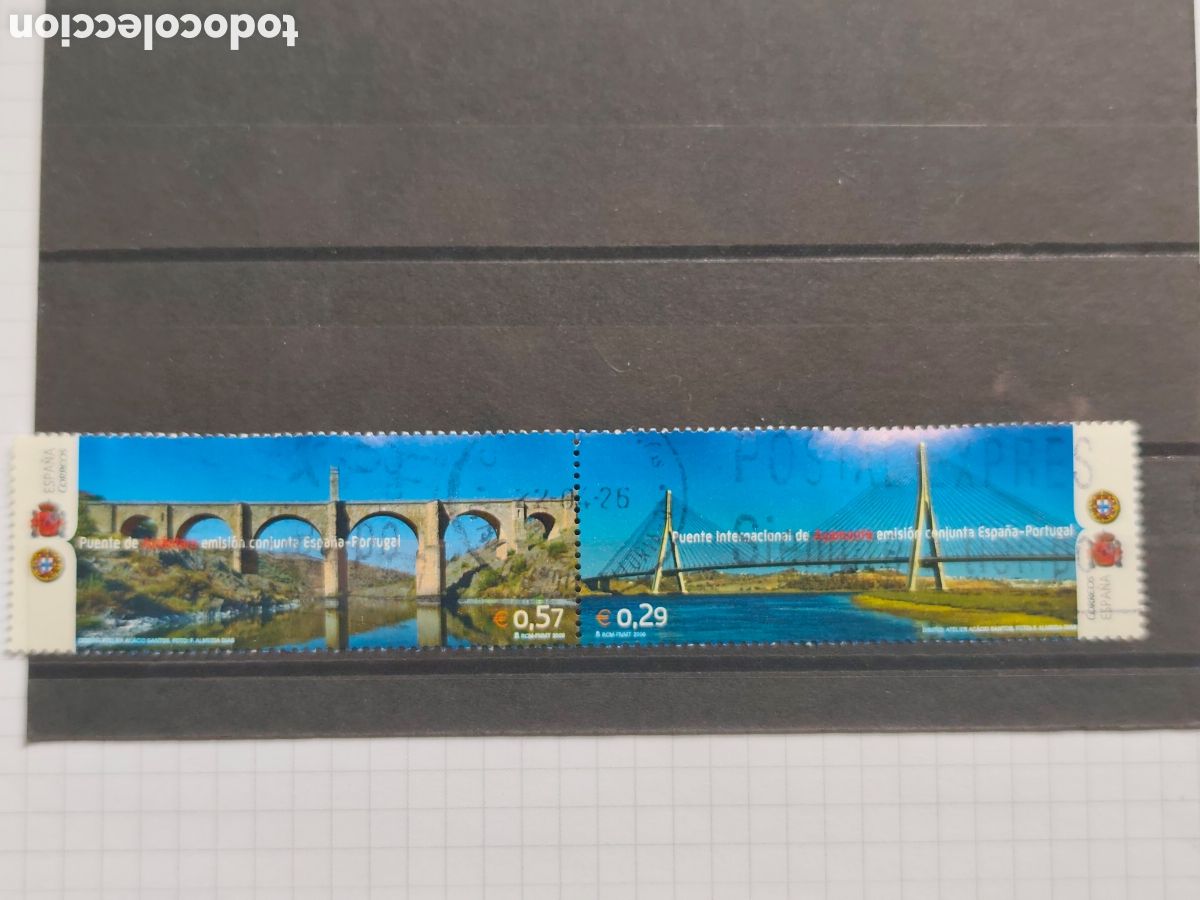 Sellos: Espa&ntilde;a puentes 2004 doble sello usado...,...............