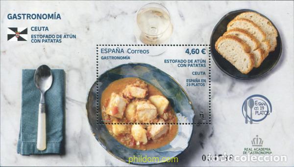 Sellos: 769714 MNH ESPA&Ntilde;A 2025 GASTRONOM&iacute;A: ESPA&ntilde;A EN 19 PLATOS. CEUTA. ESTOFADO DE AT&uacute;N CON PATATAS.