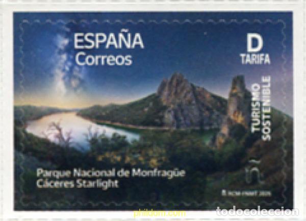 Sellos: 756549 MNH ESPA&Ntilde;A 2025 TURISMO SOSTENIBLE. PARQUE NACIONAL DE MONFRAG&uuml;E. C&aacute;CERES STARLIGHT