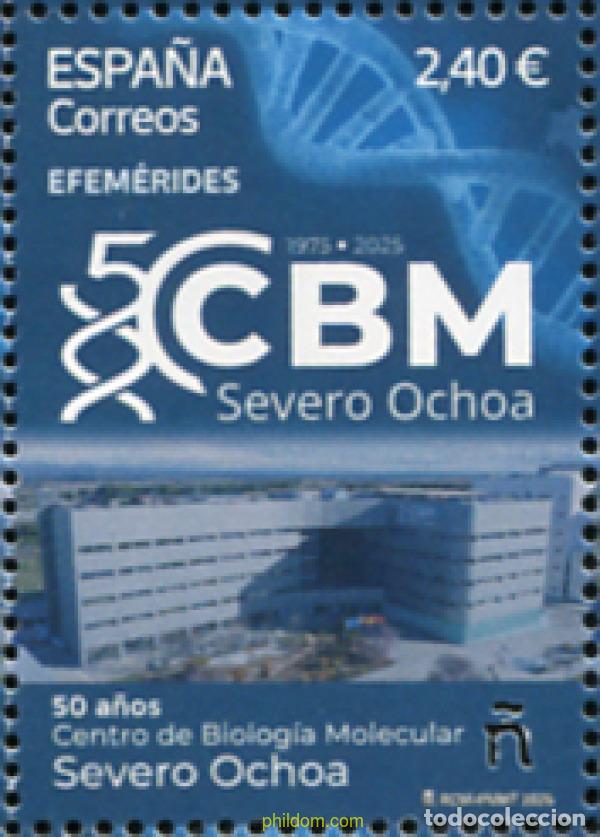 Sellos: 756552 MNH ESPA&Ntilde;A 2025 50 A&ntilde;OS CENTRO DE BIOLOG&iacute;A MOLECULAR SEVERO OCHOA
