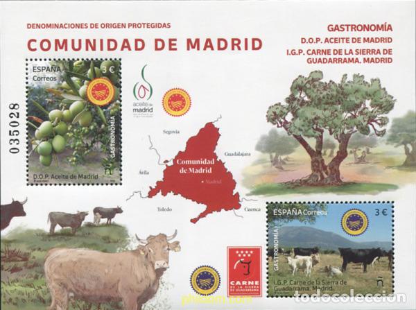 Sellos: 755614 MNH ESPA&Ntilde;A 2025 GASTRONOM&iacute;A. D.O. PROTEGIDAS COMUNIDAD DE MADRID. DOP ACEITE DE MADRID. IG