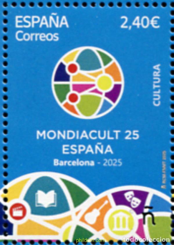 Sellos: 769702 MNH ESPA&Ntilde;A 2025 CULTURA. MONDIACULT 25 ESPA&Ntilde;A. BARCELONA 2025.