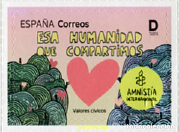 Sellos: 681387 MNH ESPA&Ntilde;A 2022 VALORES C&Iacute;VICOS. AMNIST&Iacute;A INTERNACIONAL.