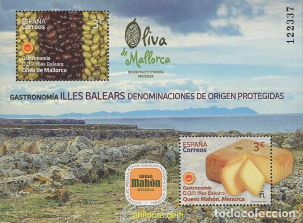 Sellos: 645199 MNH ESPA&Ntilde;A 2021 GASTRONOM&Iacute;A D.O. PROTEGIDAS ILLES BALEARS 2021. QUESO MAH&Oacute;N-MENORCA Y OLI