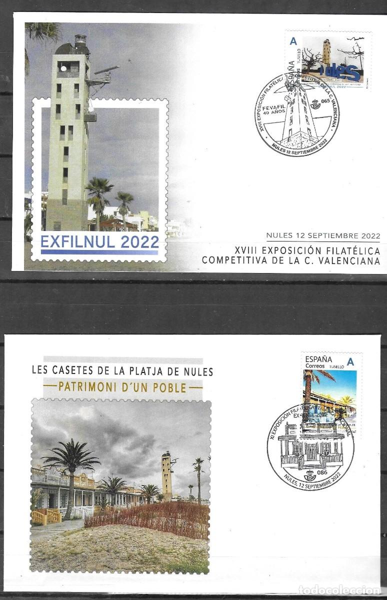 Sellos: 2 SOBRES COMMEMORATIVOS EXFILNUL 2022, NULES 12 SEPTIEMBRE 2022