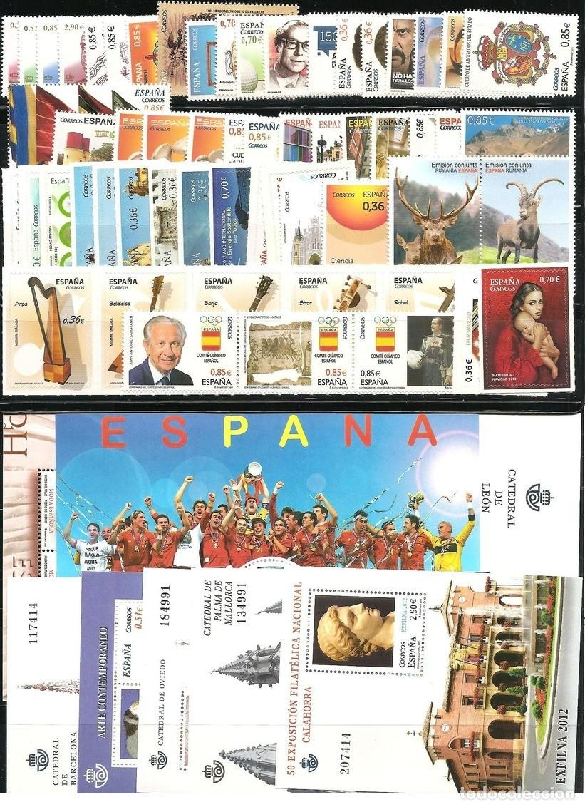 Sellos: SELLOS ESPA&Ntilde;A A&Ntilde;O COMPLETO 2012. NUEVOS SIN FIJASELLOS.