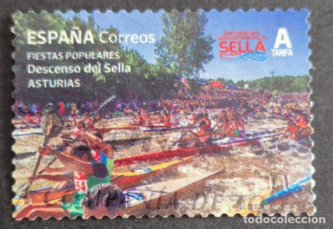 Timbres: Espa&ntilde;a 2023 - Fiestas populares, descenso del Sella, A (Edifil 5682 &ordm;)