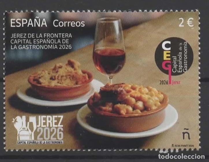 Sellos: ESPA&Ntilde;A SPAIN JEREZ DE LA FRONTERA CADIZ CAPITAL DE LA GASTRONOMIA FOOD COMIDA
