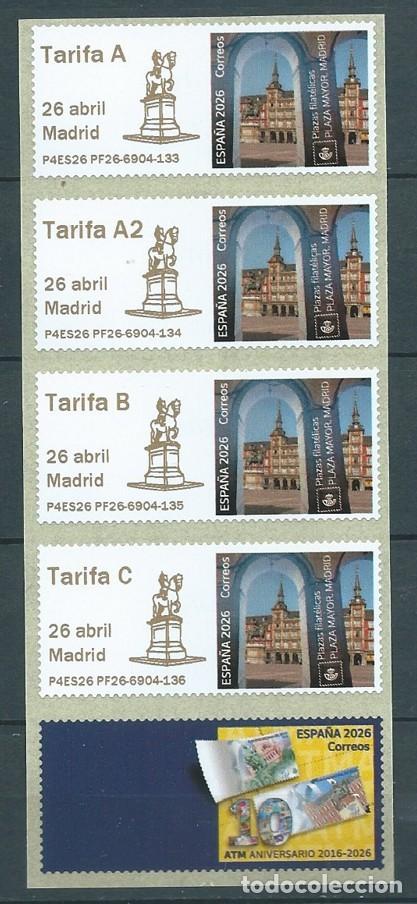Sellos: ESPA&Ntilde;A 2026 ATM PLAZAS FILAT&Eacute;LICAS PLAZA MAYOR (MADRID) SET 4V MNH