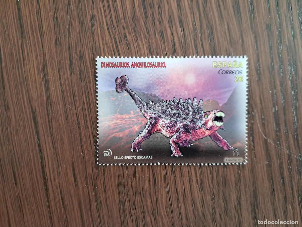 Sellos: sello de Espa&ntilde;a nuevo, dinosaurios, Anquilosaurio, edifil 4966, a&ntilde;o 2015
