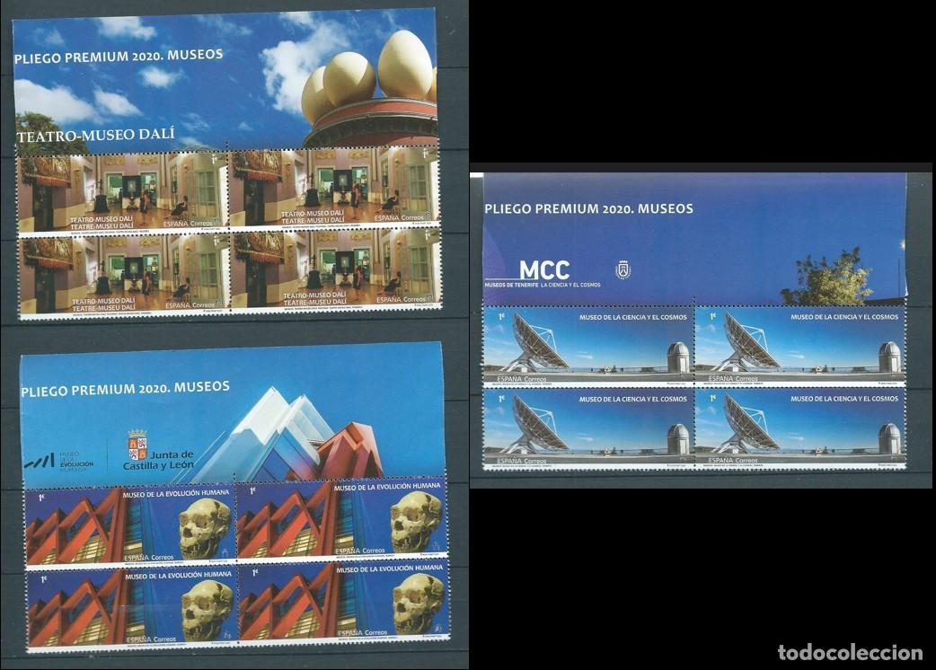 Sellos: ESPA&Ntilde;A 2020 MUSEOS SET 3V EN BLOQUE 4V MNH ED 5392-94 MI 5431-33 YT 5135-37