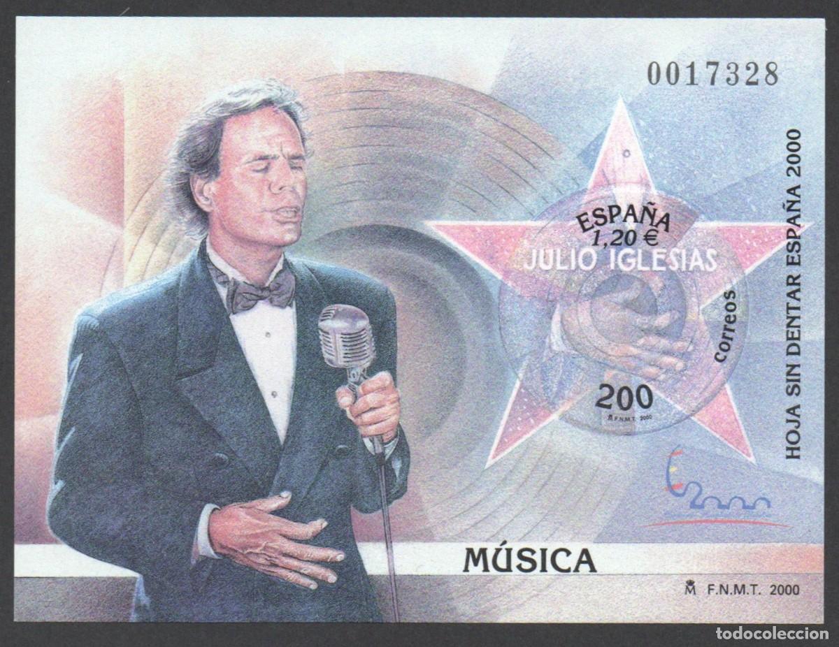 Timbres: EDIFIL 3757** PRUEBA DE LUJO JULIO IGLESIAS
