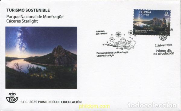 Sellos: 756635 MNH ESPA&Ntilde;A 2025 TURISMO SOSTENIBLE. PARQUE NACIONAL DE MONFRAG&uuml;E. C&aacute;CERES STARLIGHT