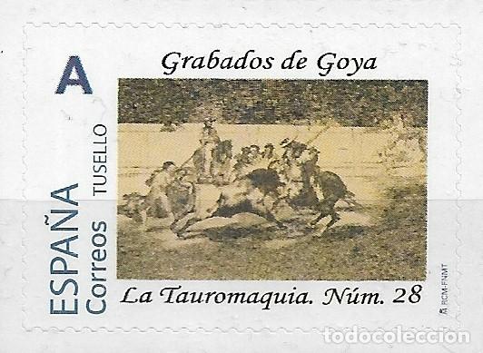 Timbres: ESPA&Ntilde;A. TUSELLO. GRABADOS DE GOYA. LA TAUROMAQUIA. NUMERO 28