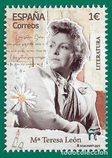 Sellos: Espa&ntilde;a. 2025. Literatura. M&ordf; Teresa Le&oacute;n