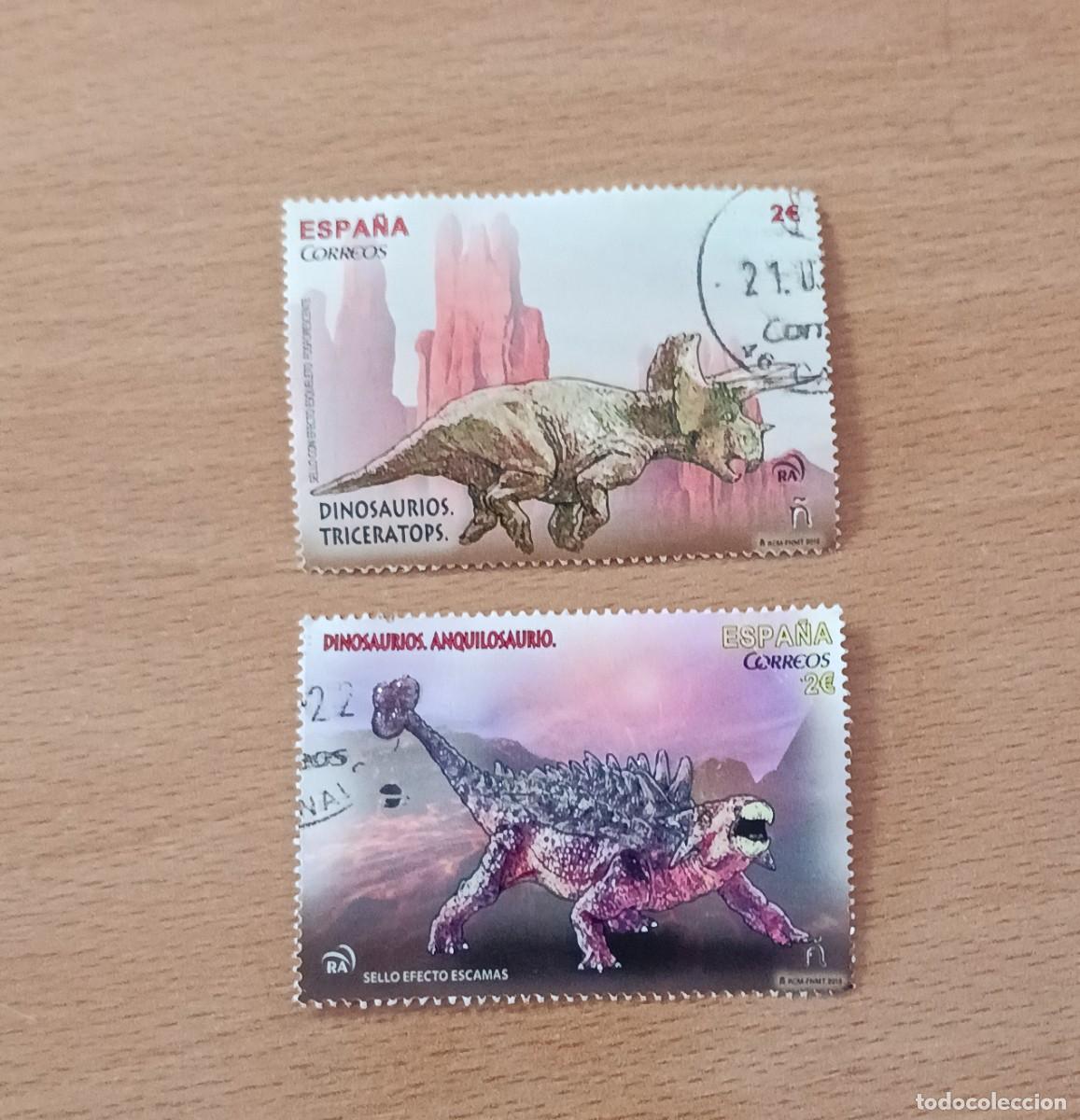 Sellos: Sellos Espa&ntilde;a Dinosaurios 2015. Edifil 4966 y 4968