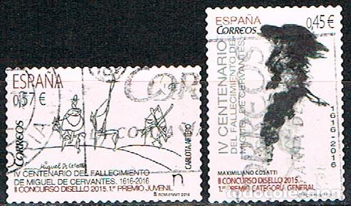 Sellos: EDIFIL N&ordm; 5025/6, IV CENTENARIO DE CERVANTES, USADO, SERIE COMPLETA