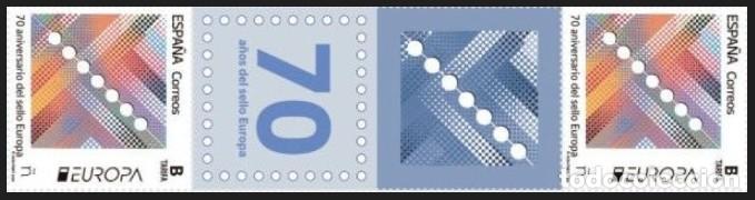 Sellos: ESPA&Ntilde;A 2026 70 ANIVERSARIO DEL SELLO EUROPA 2V+LABEL MNH ED 5909 YT 5670