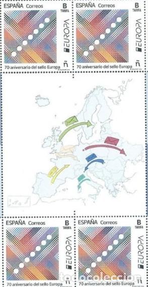 Sellos: ESPA&Ntilde;A 2026 70 ANIVERSARIO DEL SELLO EUROPA 4V+LABEL MNH ED 5909 YT 5670