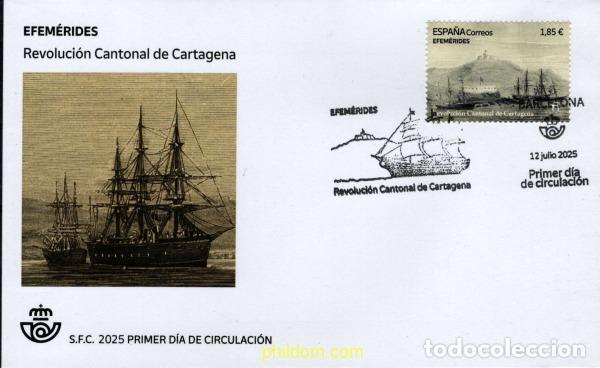 Briefmarken: 767807 MNH ESPA&Ntilde;A 2025 EFEM&eacute;RIDES - REVOLUCI&oacute;N CANTONAL DE CARTAGENA