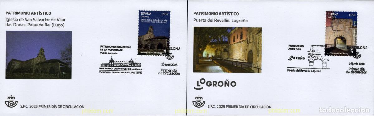 Briefmarken: 767799 MNH ESPA&Ntilde;A 2025 PATRIMONIO ART&iacute;STICO. IGLESIA DE SAN SALVADOR DE VILAR DAS DONAS. PALAS DE