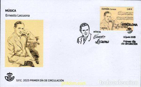 Briefmarken: 767798 MNH ESPA&Ntilde;A 2025 M&uacute;SICA. ERNESTO LECUONA.