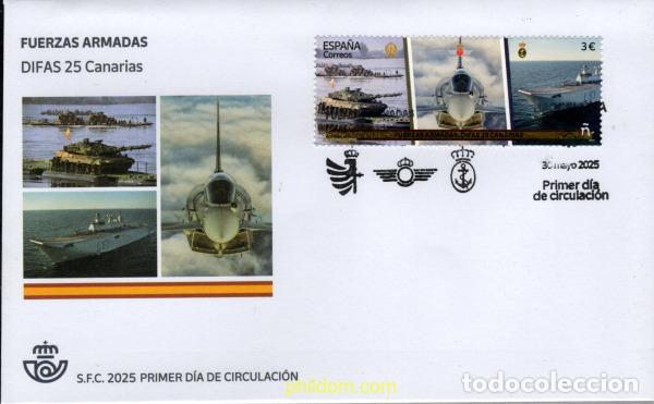 Briefmarken: 767731 MNH ESPA&Ntilde;A 2025 FUERZAS ARMADAS. DIFAS 25 CANARIAS