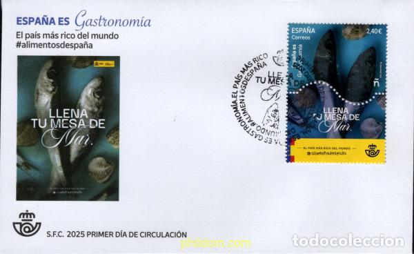 Briefmarken: 767727 MNH ESPA&Ntilde;A 2025 GASTRONOM&iacute;A.&middot;EL PA&iacute;S M&aacute;S RICO DEL MUNDO.#ALIMENTOSDESPA&ntilde;A