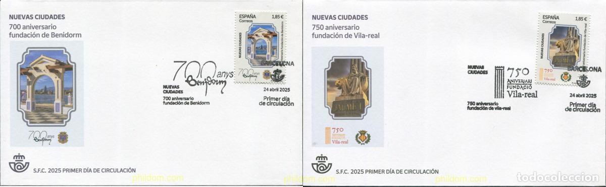 Briefmarken: 777297 MNH ESPA&Ntilde;A 2025 NUEVAS CIUDADES. 750 ANIVERSARIO FUNDACI&oacute;N DE VILA-REAL. 700 ANIVERSARIO F