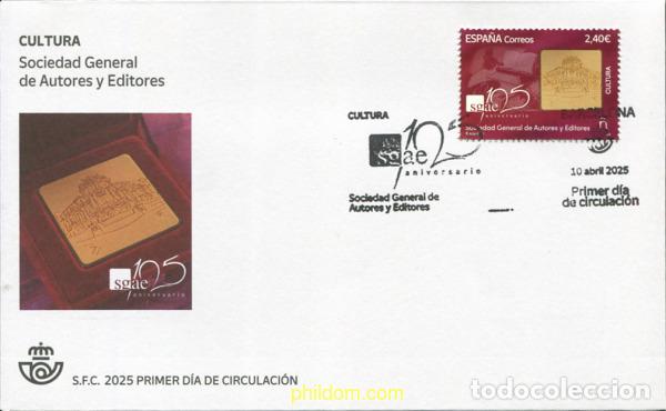 Briefmarken: 777298 MNH ESPA&Ntilde;A 2025 SOCIEDAD GENERAL DE AUTORES Y EDITORES