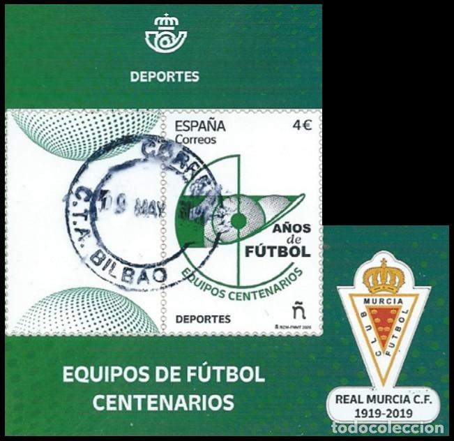 Sellos: ESPA&Ntilde;A 2026 DE HB EQUIPOS DE F&Uacute;TBOL CENTENARIOS: REAL MURCIA C.F. 1919-2019 USADO ED 5912
