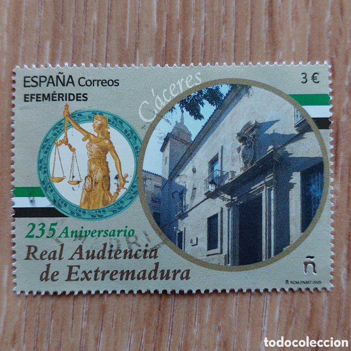Sellos: 2025 Espa&ntilde;a Usado Efem&eacute;rides Real audiencia de Extremadura