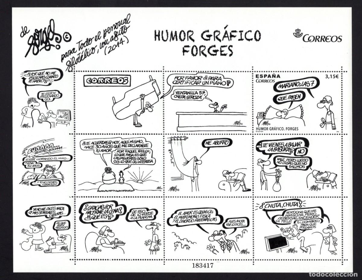 Stamps: Sello nuevo. Humor Grafico. Vi&ntilde;etas Forges. 9 de Octubre de 2014. Edifil SH 4912.