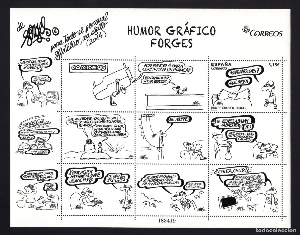 Stamps: Sello nuevo. Humor Grafico. Vi&ntilde;etas Forges. 9 de Octubre de 2014. Edifil SH 4912.
