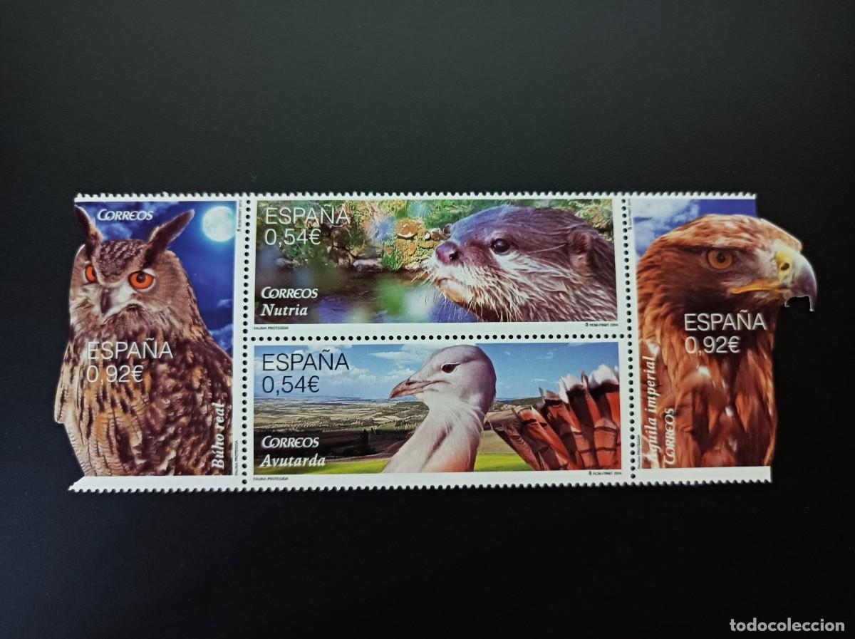 Sellos: Sello. F. Protegida. Nutria. Avutarda. B&uacute;ho Real. &Aacute;guila Imperial. Octubre 2014. EDIFIL 4915/18.