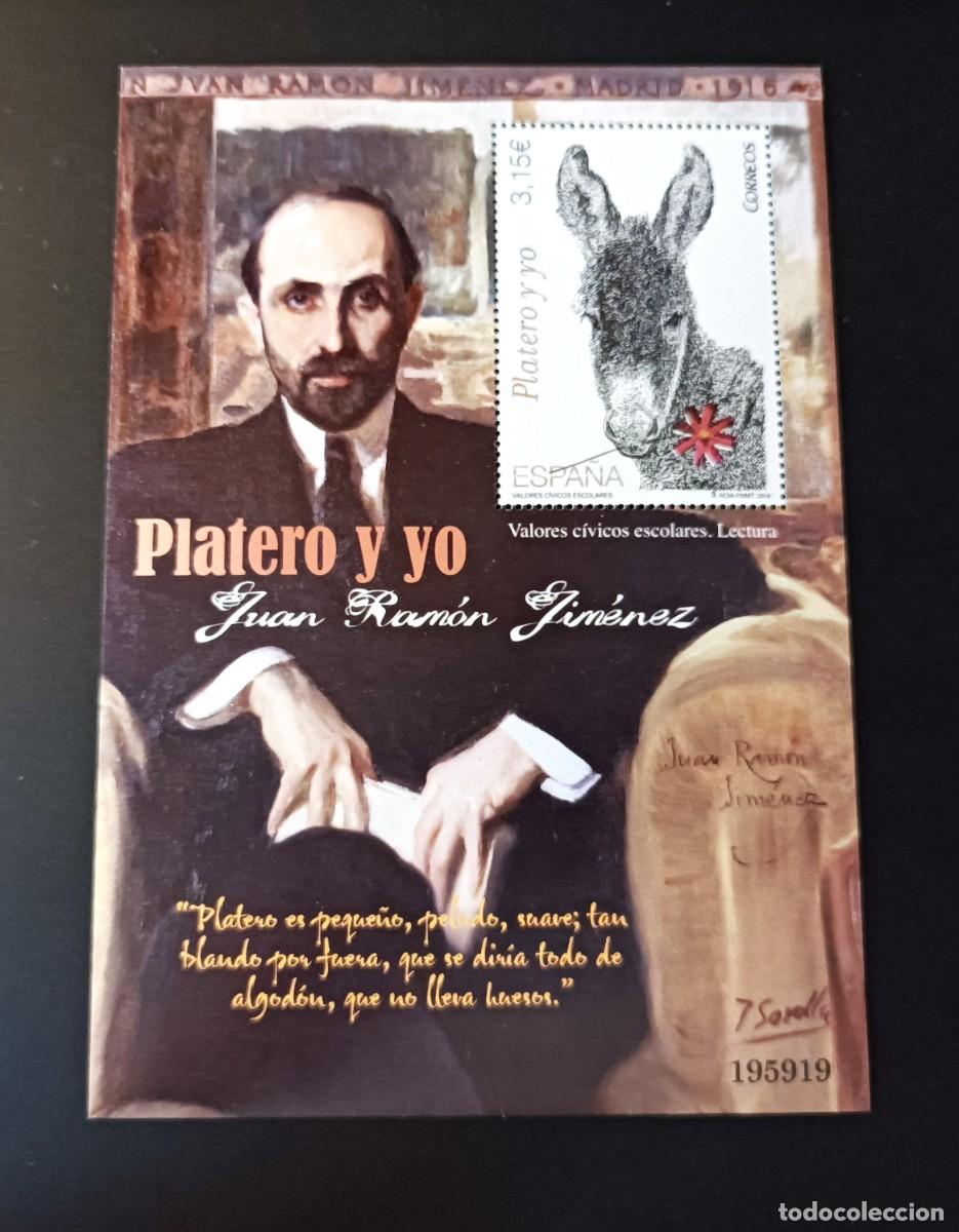 Sellos: Nuevo. V. Civicos escolares. Platero y J. R. Jimenez. 7 de Noviembre de 2014. Edifil SH 4921.
