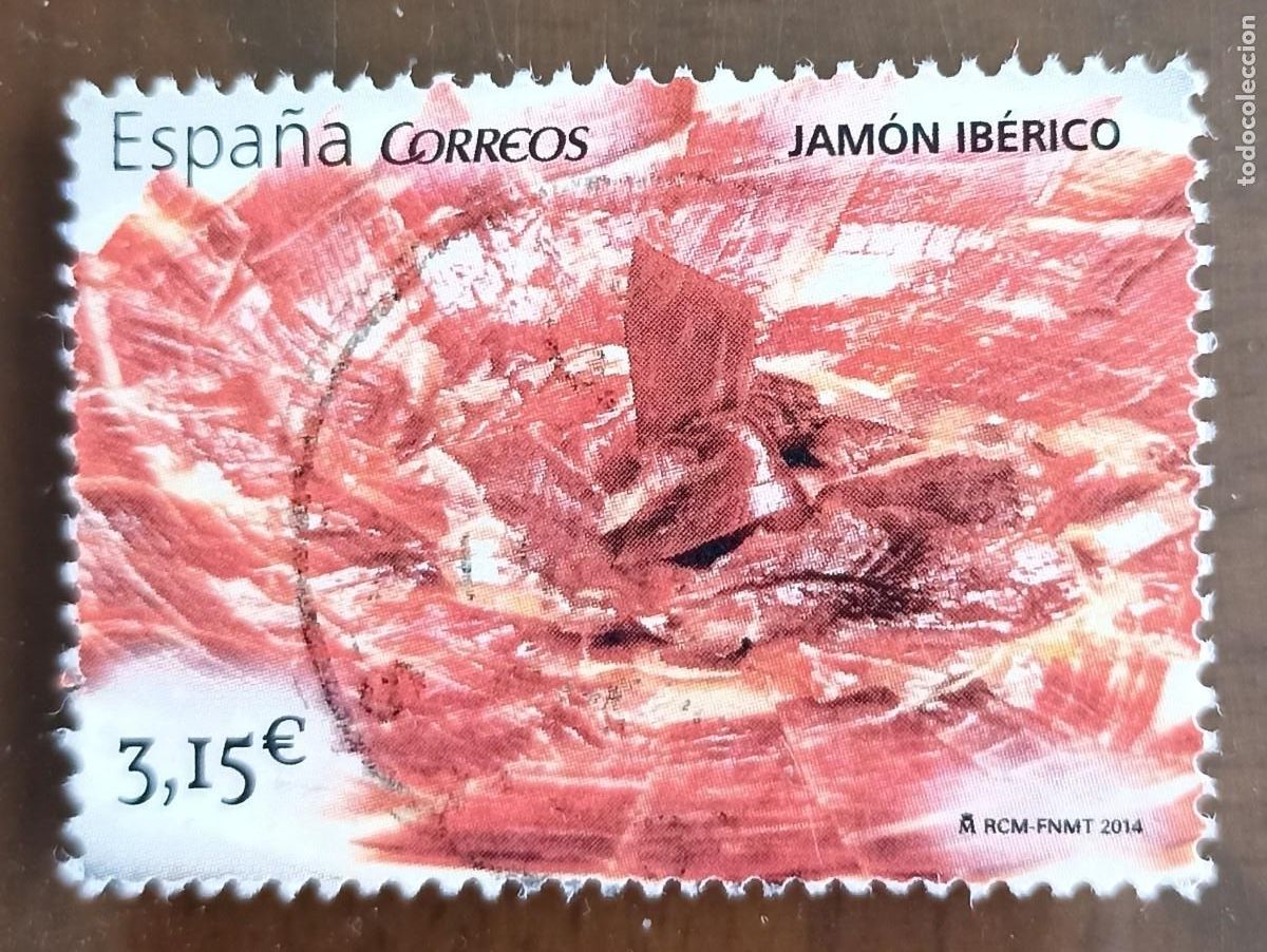 Sellos: Ed. 4485. Jam&oacute;n Ib&eacute;rico. Gastronomia.Usado