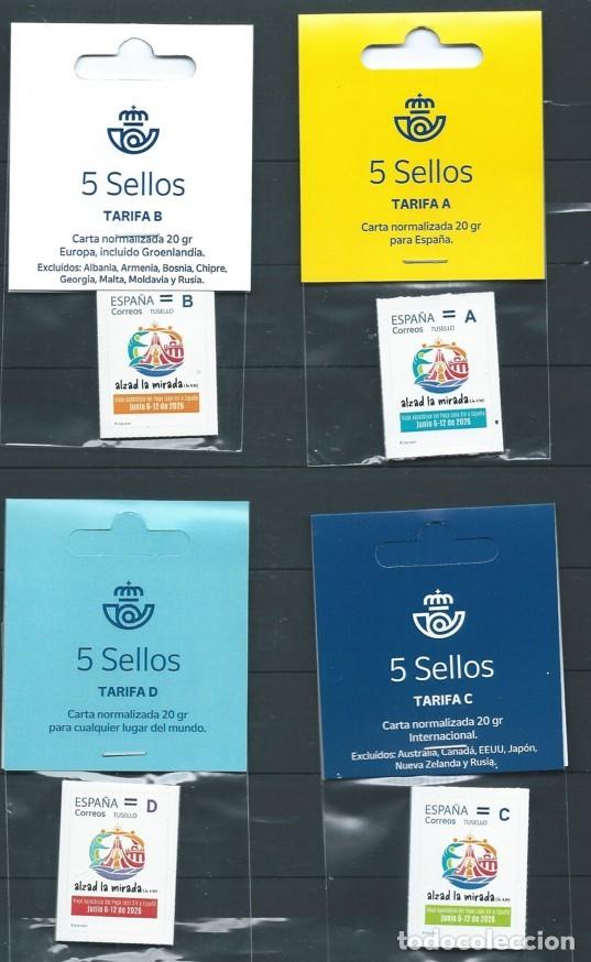 Sellos: ESPA&Ntilde;A 2026 SELLOS CONMEMORATIVOS VISITA DEL PAPA LE&Oacute;N XIV A ESPA&Ntilde;A TARIFAS A, B,C y D EN SET 5V MNH