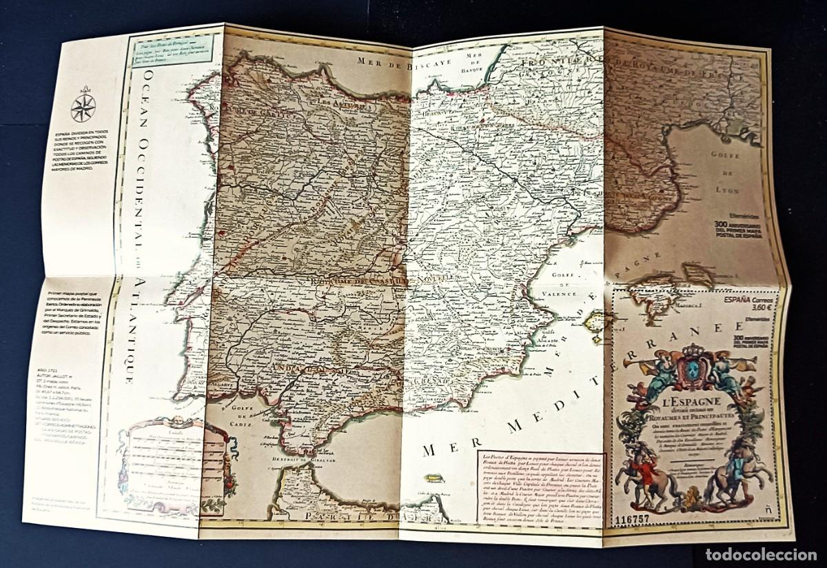 Sellos: Nuevo. 300 Aniversario Primer Mapa Postal de Espa&ntilde;a. 3 Mayo 2021. Edifil 5483.