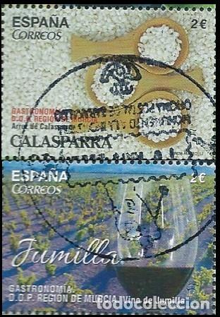 Sellos: ESPA&Ntilde;A 2017 DE HB D.O. PROTEGIDAS REGI&Oacute;N DE MURCIA 2V USADO ED 5167a+b YT 4902-03 MI 5197-98